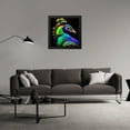 thumbnail image 3 of Stephen Chambers 20x20 Black Modern Wood Framed Wall Art Titled - Unreal Neon Peacock, 3 of 6