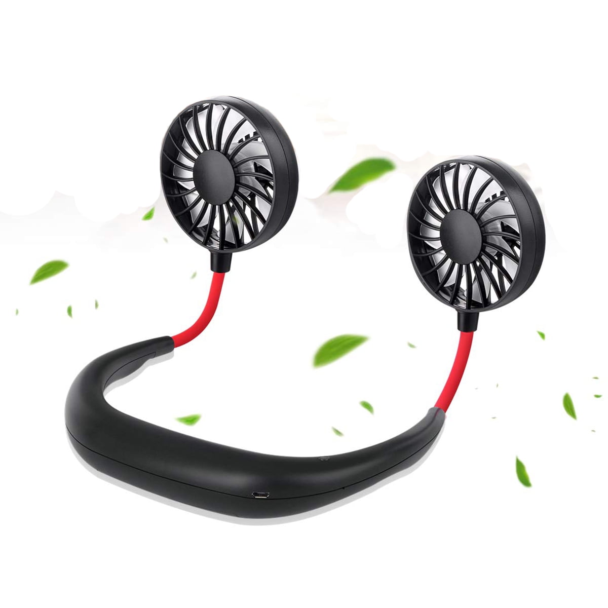 Portable Mini Cooling Neck Fan USB Rechargeable Neckband Hanging Hands-free 