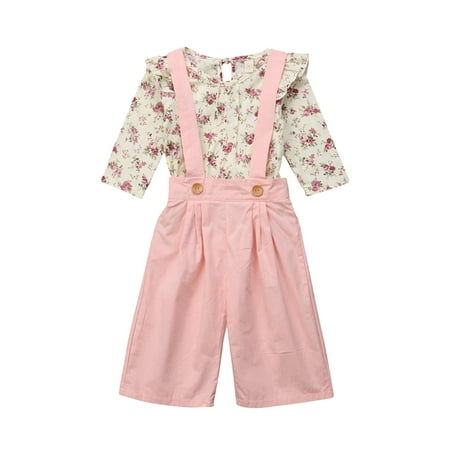

COUTEXYI Floral Toddler Kids Baby Girl Autumn Outfit Clothes T-shirt Tops+Long Pants 2PCS Set