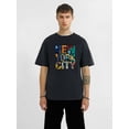 thumbnail image 1 of Camiseta de hombre con estampado de la ciudad de Nueva York: camiseta de verano informal y cómoda con un diseño gráfico único, lavable a máquina., 1 of 6