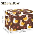 thumbnail image 3 of Cute Duck Walking Hearts Valentine Foldable Storage Bins with Lids Handles Collapsible Storage Containers Tote Boxes 16.5 x 12.6 x 11.8 inches, 3 of 7