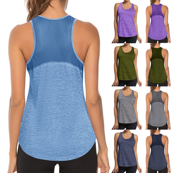 Tank Top for Women Racerback Sleeveless Tank Tops for Women Scoop Neck Camisole Yoga Running Shirts for Women Plus Size Racerback Breathable Tee