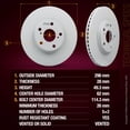 thumbnail image 2 of Metrix Premium Chassis Parts - 11.65 inch (296mm) Front Coated Vented Disc Brake Rotor Fits 1999-2003 Lexus RX300, 2002-2004 Toyota Camry, 2004-2006 Lexus ES330, Replacement 96820FZN Made in Europe, 2 of 9
