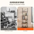 thumbnail image 3 of 5-Tier Ladder Shelf,Wall-Mounted Bookshelf with Metal Frame,17.3x11.8in Storage Rack for Kitchen,Bedroom,Bathroom,and Living Room,Black, 3 of 6