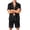 Gray, variant on Men's Pajama Sets 2 Pieces Button Turn Down Collar T Shirts and Comfort Waist Pull On Polka Dots Shorts, 3XL