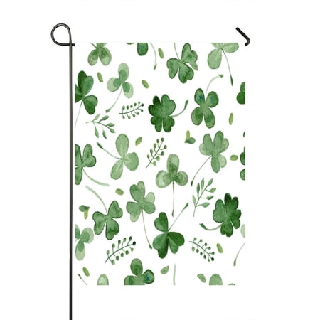 ECZJNT watercolor clover other grass for Green Clover Garden Flag Outdoor Flag Home Party Garden Decor 28x40 Inch