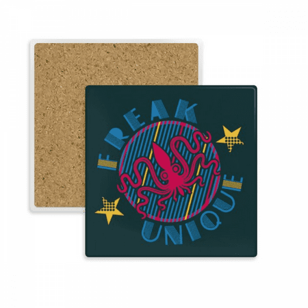 

Colorful Octopus Marine Life Pattern Square Coaster Cup Mat Mug Subplate Holder Insulation Stone