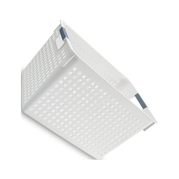Injueey Robusto y duradero. Características de la caja de almacenamiento de plástico saludable. Contenedor de caja de almacenamiento Almacenamiento y organización del hogar cuadrado L