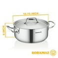 thumbnail image 4 of Korkmaz Stainless Steel Low Casserole-26.5 Quart, a2743, 4 of 4