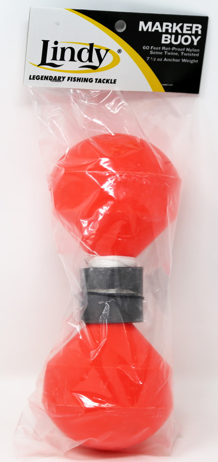 Lindy Marker Buoy for Fishing - Internal Ballast Weights and 60 ft of  Rot-Proof Cord Hot