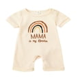 thumbnail image 1 of Baby Romper Letter Rainbow Print Crew Neck Short Sleeves Breathable with Bottom Snaps Jumpsuit, 1 of 7