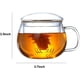thumbnail image 2 of Taza de té de 12,5 oz con vaso y tapa, taza de té transparente de vidrio de borosilicato resistente al calor para té de hojas sueltas, té floreciente y bolsitas de té, ideal para los amantes, 2 of 5