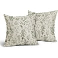 thumbnail image 2 of Spring Olive Green Floral Pillow Covers 16x16 Inch Vintage Wild Flower Herbs Plant Butterfly Decorative Pillow Cases Botanical Farmhouse Cushion Covers Home Decor For Sofa Couch Outdoor Set of 2, 2 of 6