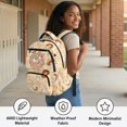 thumbnail image 5 of Aplkyhs Backpack for Students 6-18 17 Inch Durable School Bookbag Water Repellent Casual Daypack for School Sports Donut Corgi, 5 of 7