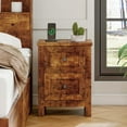 thumbnail image 4 of Papajet Nightstand Set of 2 with Charging Station, Farmhouse Wood Bedside Table, Rustic Brown, 4 of 9