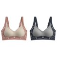 thumbnail image 1 of (2-Pack) Rinsvye Women's Comfortable and Compression Sports Bras for Women Transparent Shoulder Strap Cordless Lightweight Sports Bras for Women Backless Spongeless with Convertible Shoulder St, 1 of 5