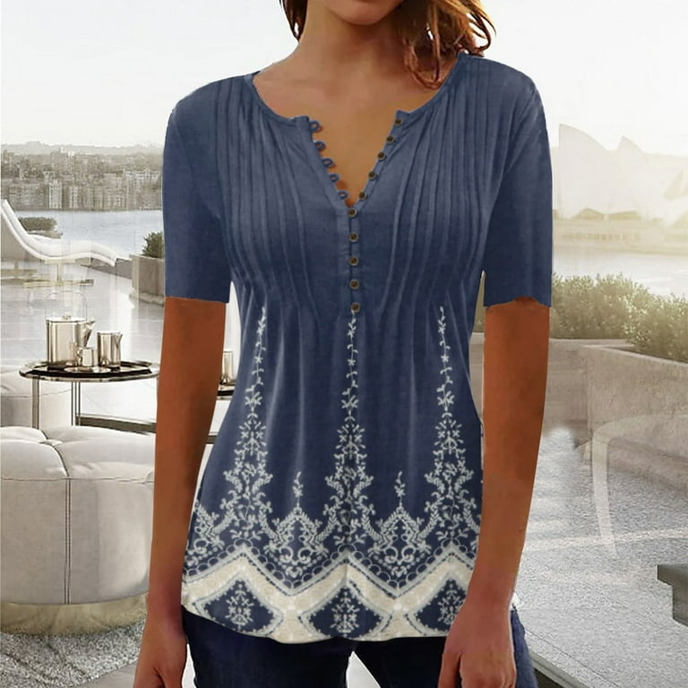 Chiffon Print Patchwork Knitting Single-breasted V- neck Tops Chiffon Print Patchwork Knitting Single-breasted V- neck Tops