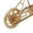 thumbnail image 4 of 10"W, 7"H Gold Metal Bike Sculpture with Wood Accents, by DecMode (2 Count), 4 of 9