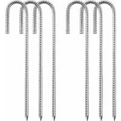 2-Piece Tent Pegs Galvanized Steel J-Trampoline Tent Fixing Kit Trampoline for Camping Tent Swing Canopies Trampoline 8mm x 30cm