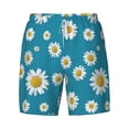 thumbnail image 4 of Lsque Mens Swim Trunks Daisies Flowers Pattern - Bathing Suit Compression Liner - Beach Swim Shorts Swimwear - (S-3XL) - Stretch Quick Dry -Large, 4 of 9