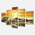 thumbnail image 2 of Beautiful Orange Sundown Beach - Seashore Canvas Art Print, 2 of 3