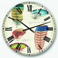 thumbnail image 1 of Designart 'Feathers Cottage Family Ii Traditional Wall Clock, 1 of 4