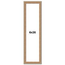 6x26 Frame Brown 60's Wooden Cabinet Solid Wood Picture Frame | 1 Inch Moulding Width | Complete
