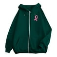 thumbnail image 6 of YEJIMAN Sweatshirt for Women Breast Cancer Awareness Hoodies Ribbon Graphic Full Zip Up Oversized Fleece Jackets Clothes Zip Up Hoodie, 6 of 7