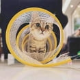 thumbnail image 6 of Cat Tunnel Toy, Foldable Mesh Channel with Feather Mouse and Sisal Ball, Interactive Self-Play Toy for Cats Pink, 6 of 8