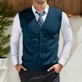 thumbnail image 2 of RMGVDSD Men's Fashion Sweater Vest Button Down Sleeveless V-Neck Sweaters Vests Comfortable Layering Casual Formal Wear Soft Knit Est Coat Versatile Style Basic Knit Sweater, 2 of 5