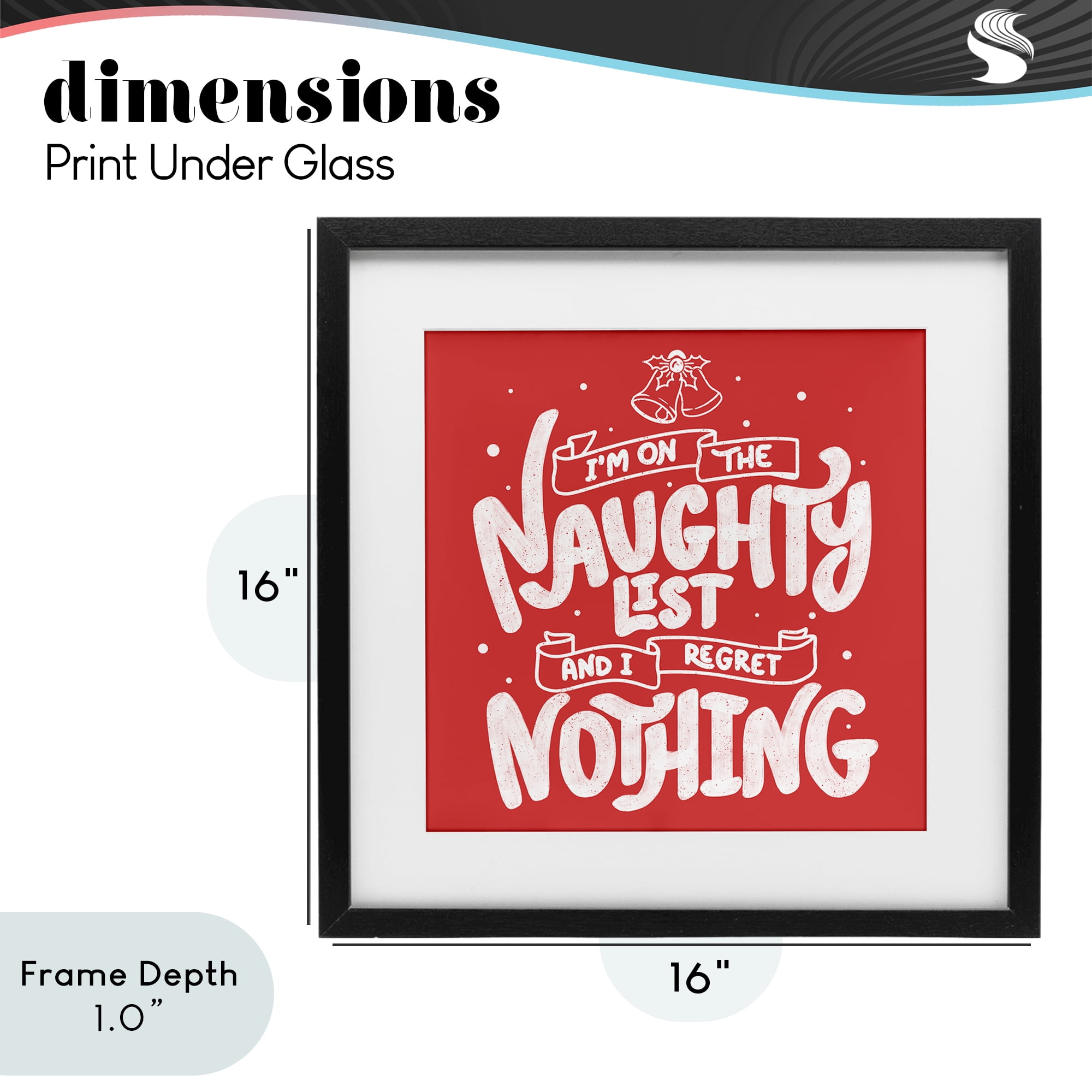 Stupell Industries Naughty List Regret Nothing Black Framed Print Under Glass, design by Tobe Fonseca