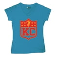 thumbnail image 5 of Kansas Shield Women's V-Neck T-shirt Champions Game Day Fantasy Football K.C. Fan, 5 of 7