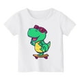 thumbnail image 1 of LUOGENLI Children's Summer Round Neck Print Short Sleeved Outfits for Boys Knee Length Work White 3-4 Years, 1 of 3