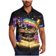 thumbnail image 2 of Blusa y camisa de manga corta con cuello vuelto para hombre, blusa informal de moda con cuello vuelto, blusa estampada de manga corta con botones, blusa de poliéster para hombre, 2 of 6