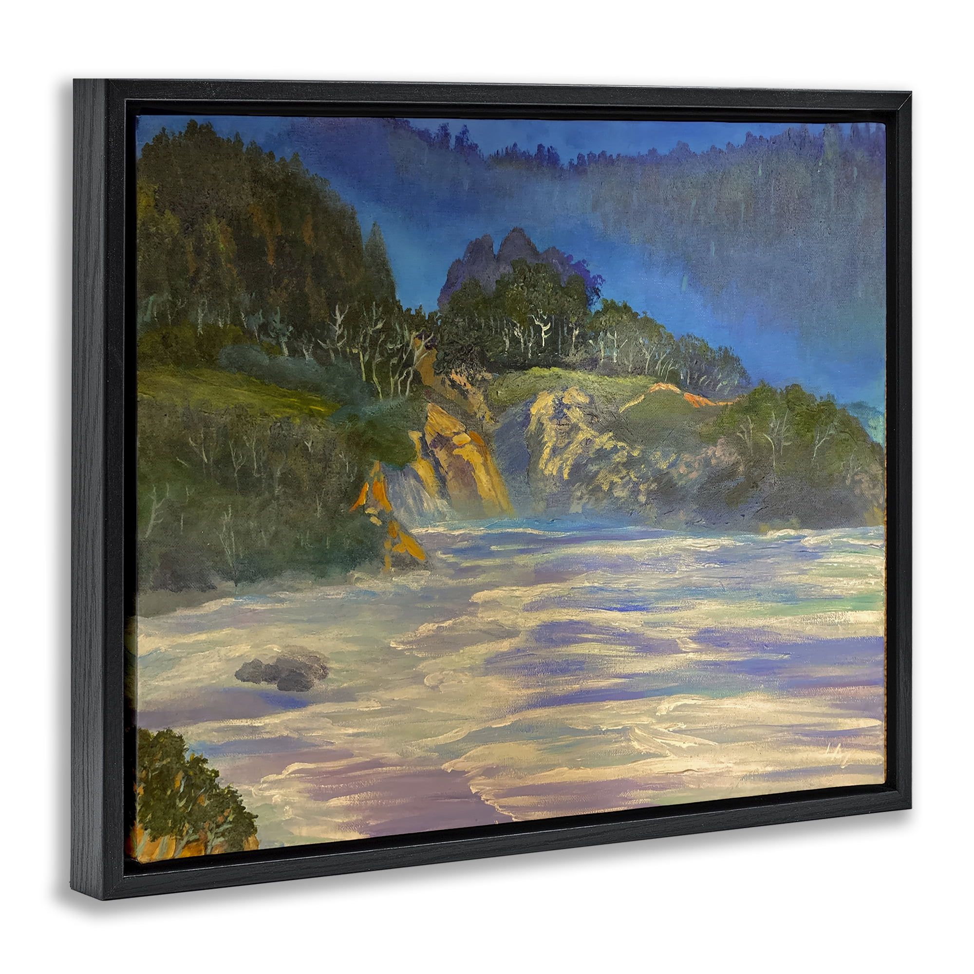 Stupell Industries Natural Wilderness Coastline Black Framed Floater Canvas Wall Art, design by Lee Ann Zirbes
