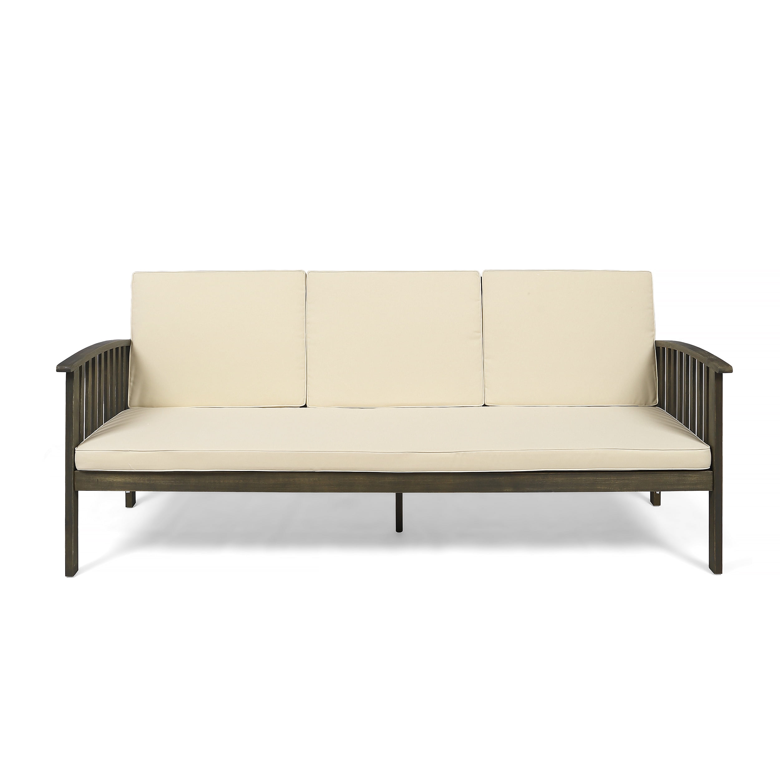 Noble House Brendon Outdoor Acacia Wood Sofa with Cushions