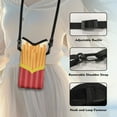 thumbnail image 5 of ZIATUBLES Neoprene Cellphone Crossbody Sleeve Pouch Top Opening Phone Bag Hook and Loop Fastener Cellphone Water Resist Purse with Removable Strap, 4 X 8 Inch, French Fries Print, 5 of 7