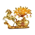 thumbnail image 4 of Figura de caballo, regalo de cumpleaños para negocios, tienda creativa, sala de estar, estatua de resina Oro, 4 of 9