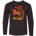 thumbnail image 3 of Inktastic 2026 Year of the Horse Happy New Year's Long Sleeve Youth T-Shirt, 3 of 5