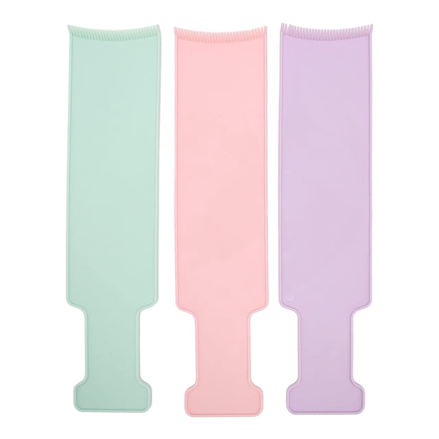 3pcs Hair Highlighting Tools Hair Dye Color Board, Balayage Board Hair Coloring Brush Curved Comb Teeth Widen Foiling Board Hair Dyeing Brush Highlight Board for Hair Dye