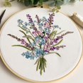 thumbnail image 2 of Myfelicity Embroidery Kit, 4 Flower Pattern Embroidery Set with 4 Patterns and 2 Hoops, Adult and Beginner Needlepoint Kit with Embroidery Floss, Needles, Cotton Fabric and Instructions…, 2 of 4
