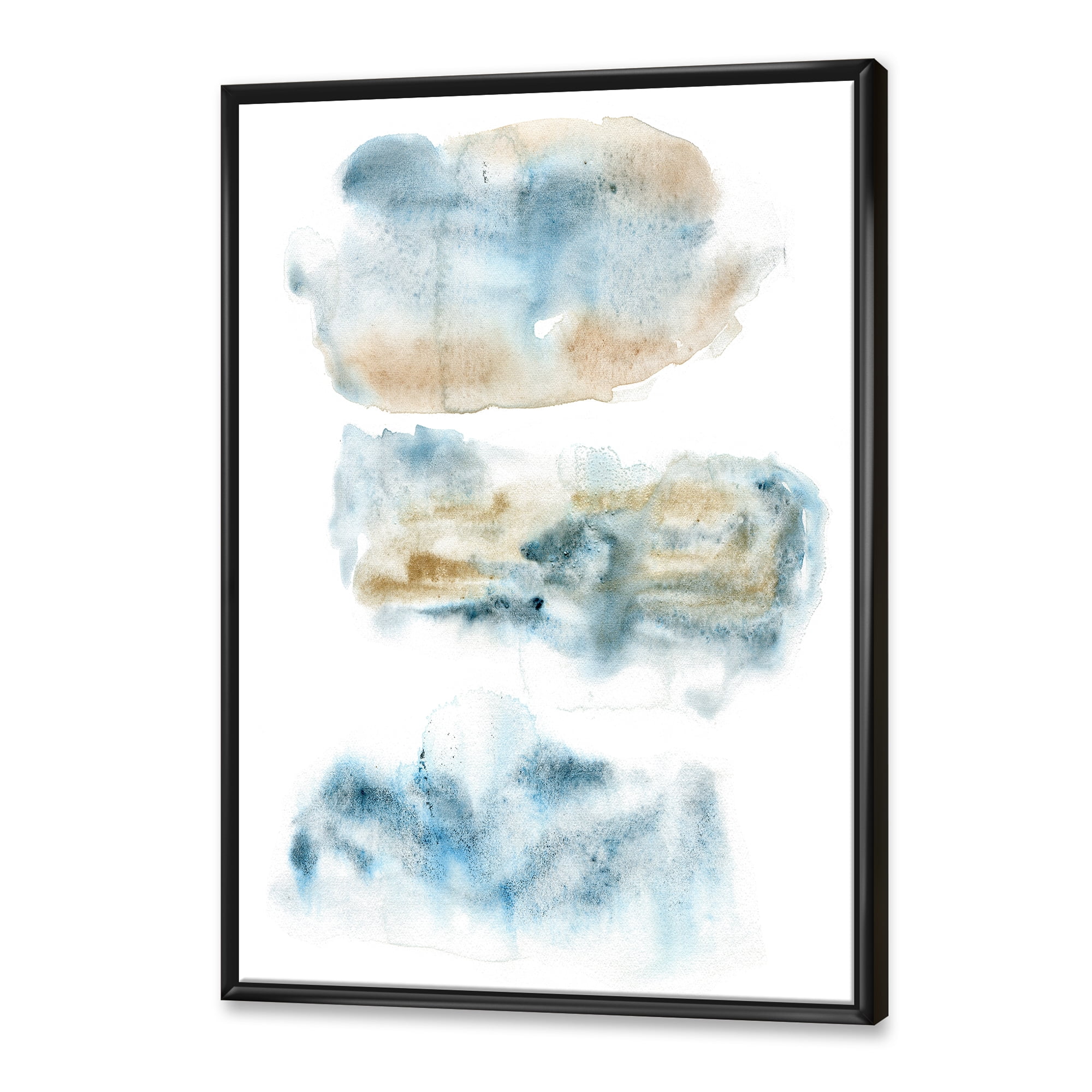 Designart 'Abstract Of Clouds Dark Blue Colored II' Modern Framed Canvas Wall Art Print