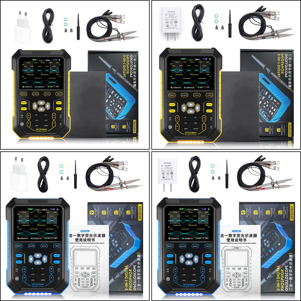 Handheld Digital Oscilloscope 180MHz Analog Bandwidth 500MSPS Sampling Rate