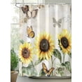 thumbnail image 2 of American Pastoral Style Shower Curtain, Flower Sunflower Farm Waterproof Shower Curtain Set with 12 Hooks Lightweight Washable Fabric Shower Curtains for Bathroom 72x78 Inches, 2 of 6
