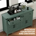 thumbnail image 3 of Winkalon 55'' Kitchen Sideboard Buffet Cabinet, 4-Doors 2-Drawers Farmhouse Storage Cabinet with Adjustable Shelves for Kitchen, Dining Room, Living Room,Green, 3 of 9