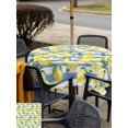 thumbnail image 5 of Outdoor Tablecloth with Umbrella Hole for Patio/Picnic/Party/Camping, Summer Lemon Waterproof Table Cloth Square Cover Washable, Fruits Green Botanical Blue Striped (60"x 60"), 5 of 9