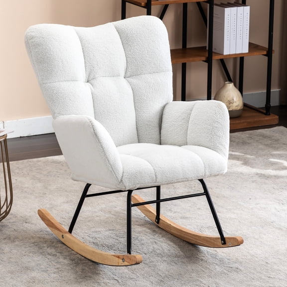 Rocking Chair For Indoor Use - Filled With Distinctive Foam Wooden Legs Ideal Spaces
