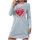 thumbnail image 3 of TaTaai Fashion Women's Valentine's Day Printed Nightgown, Short-Sleeve Round Neck Loose Dress, Airy Fabric for Summer Spring Daily Casual Occasions Gift, 3 of 6