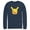 Navy Blue, variant on Men's Pokemon Pikachu Wink Face Long Sleeve Shirt White Large