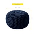 thumbnail image 2 of Round Pouf Foot Stool Ottoman by Sweet Home Collection, Navy, 2 of 5
